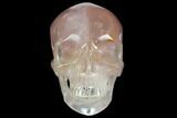 Realistic, Polished Brazilian Rose Quartz Crystal Skull #150933-2